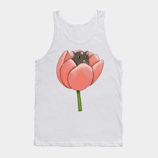 Cute brown gerbil in a flower Tank Top